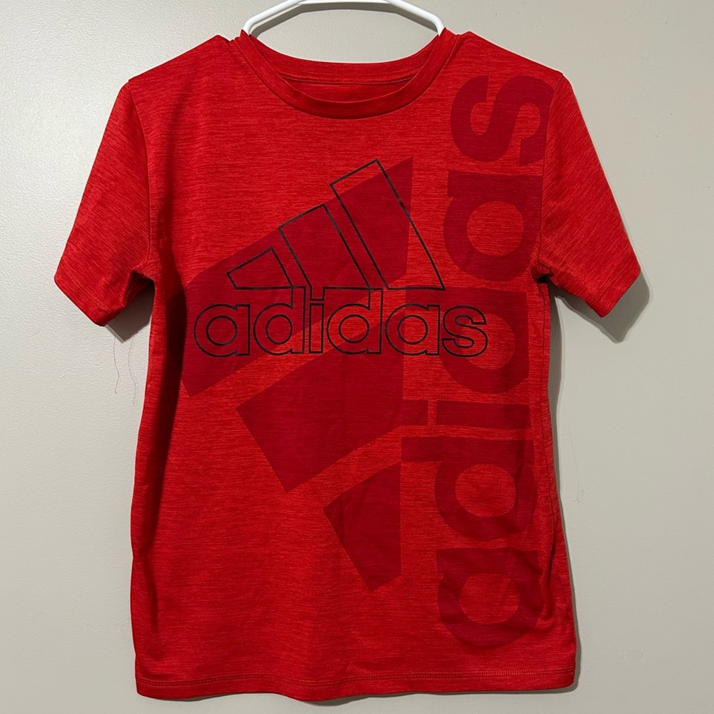 Boys Athletic Red Adidas Shirt Size M